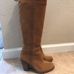 Knee high suede boots